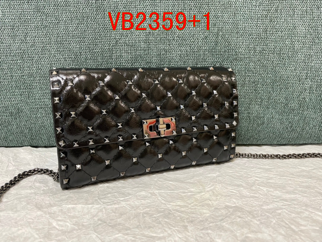 Valentino ROCKSTUD SPIKE NAPPA LEATHER CROSSBODY CLUTCH BAG