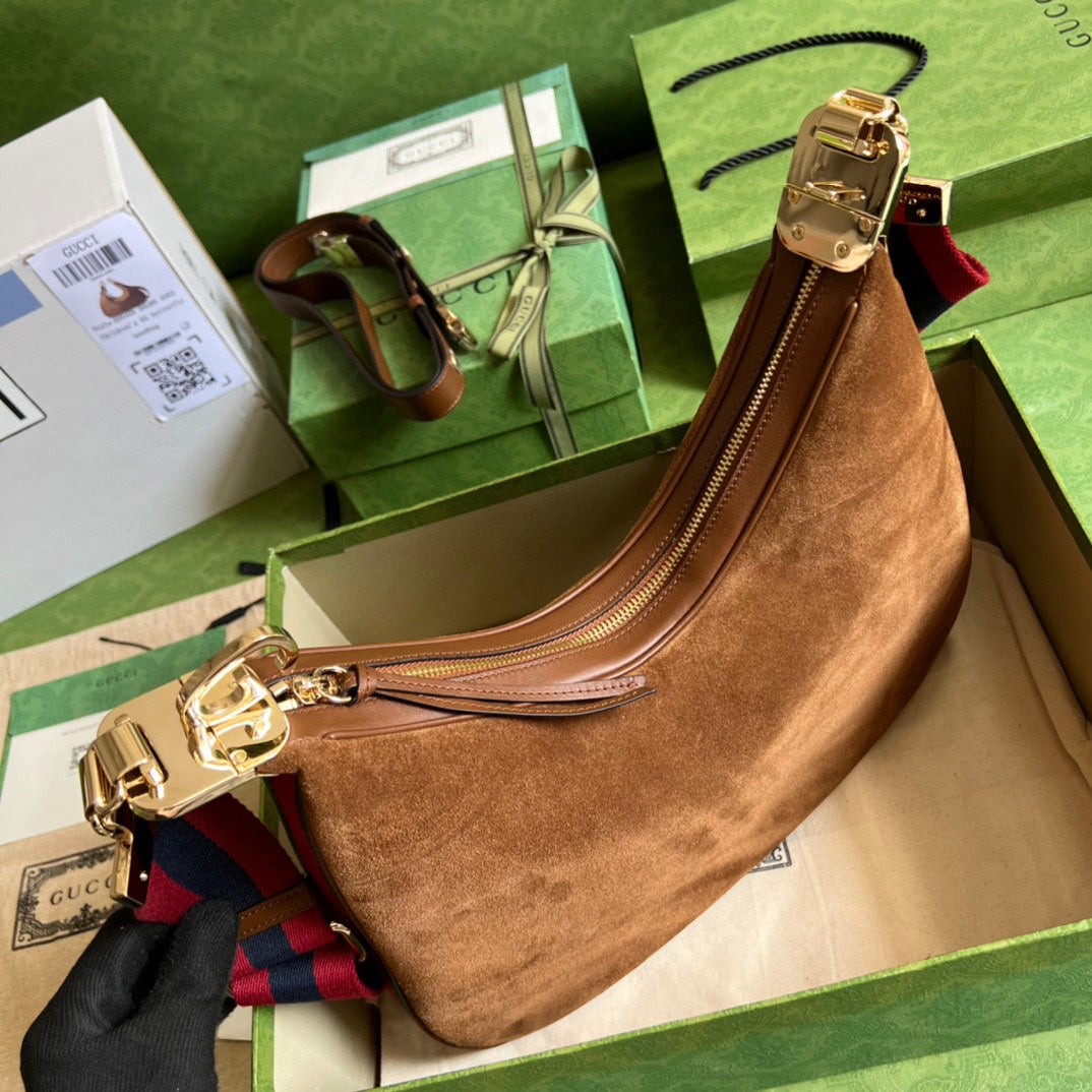 Gucci Attache Suede Small and Large Shoulder Bag