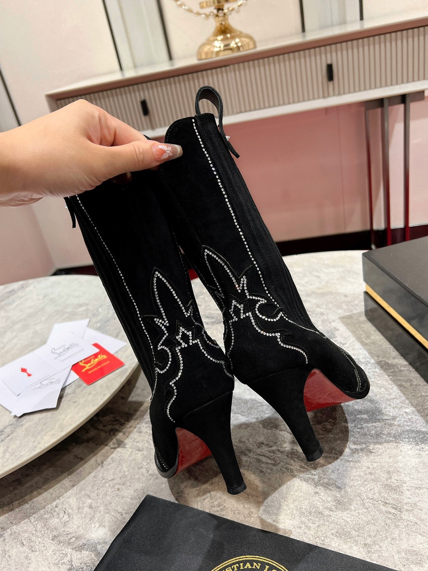 Christian Louboutin Heels Short Suede boots