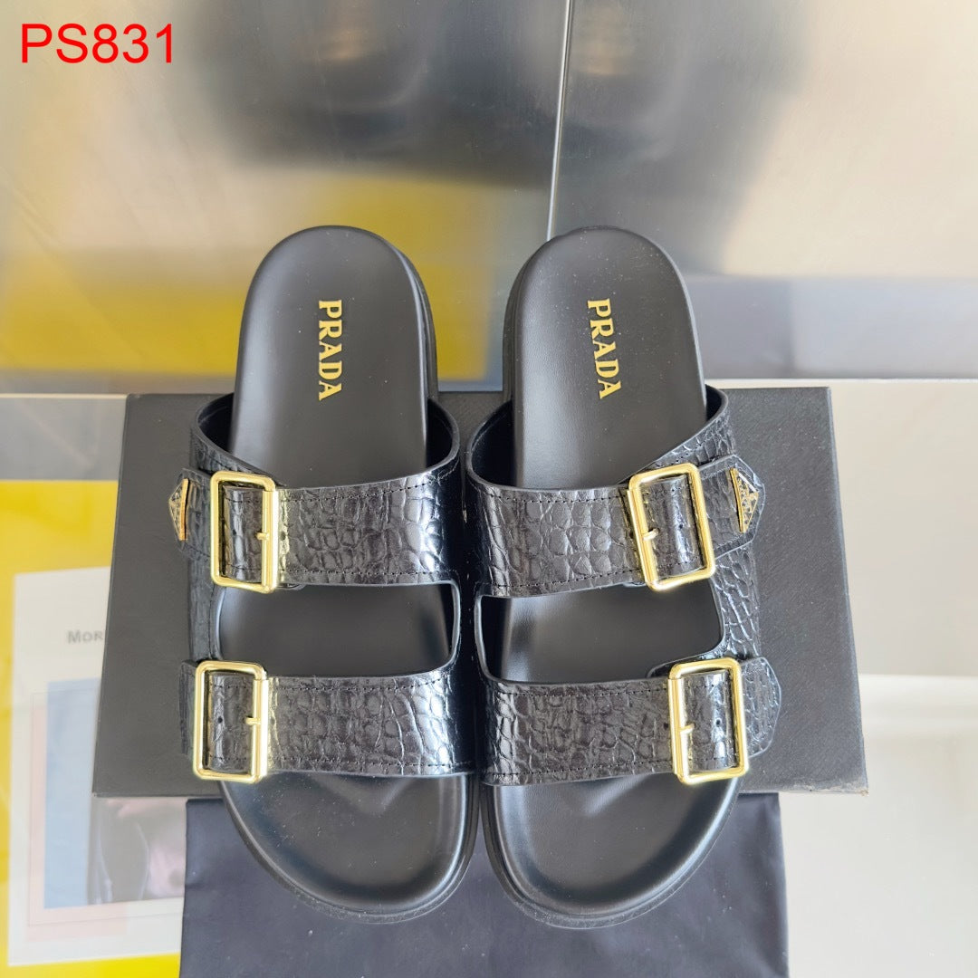 Prada Men Crocodile leather Slides