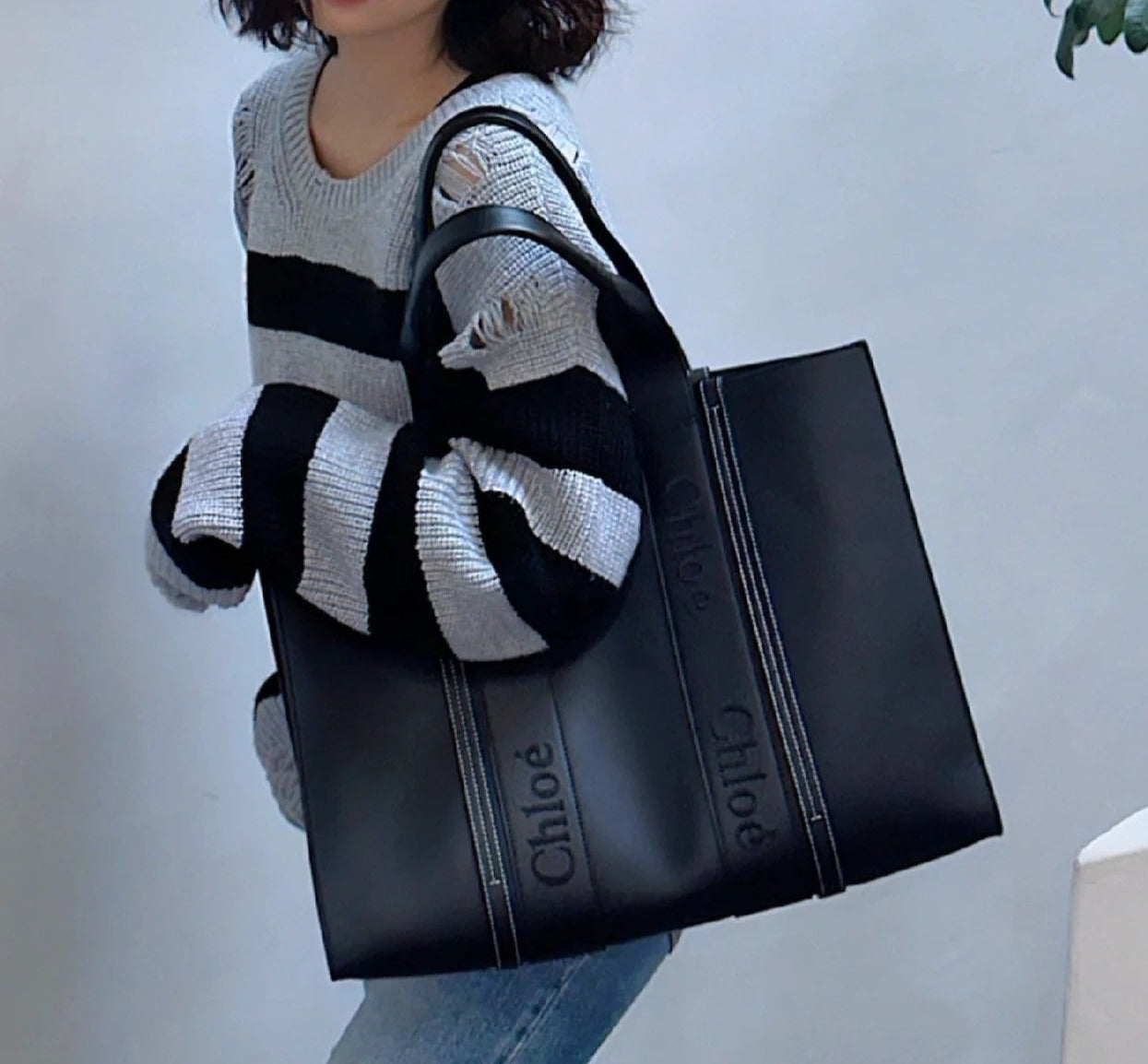 Chloe Woody Large Leather Bag