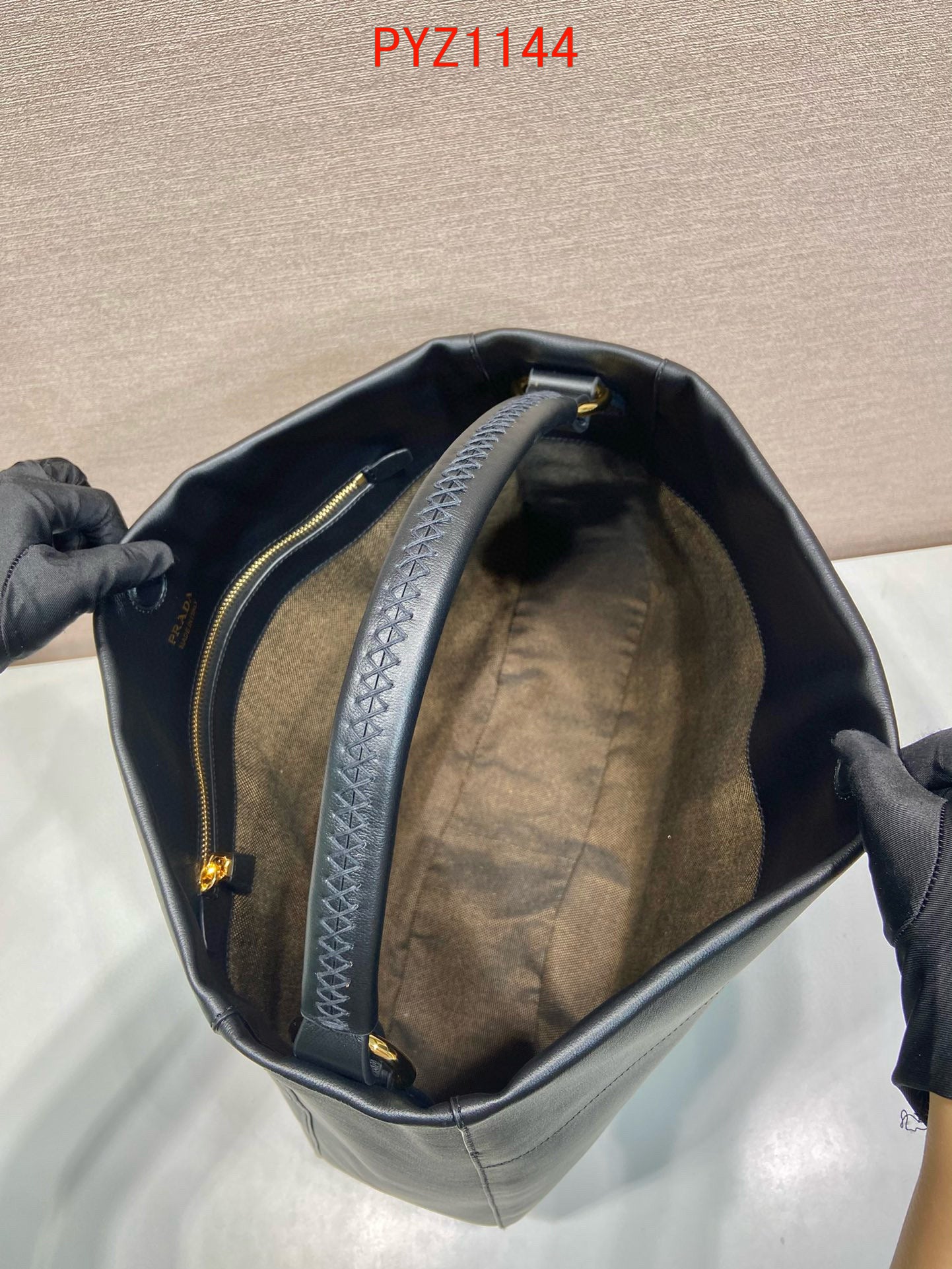 Prada Caramel Large Leather Shoulder Bag