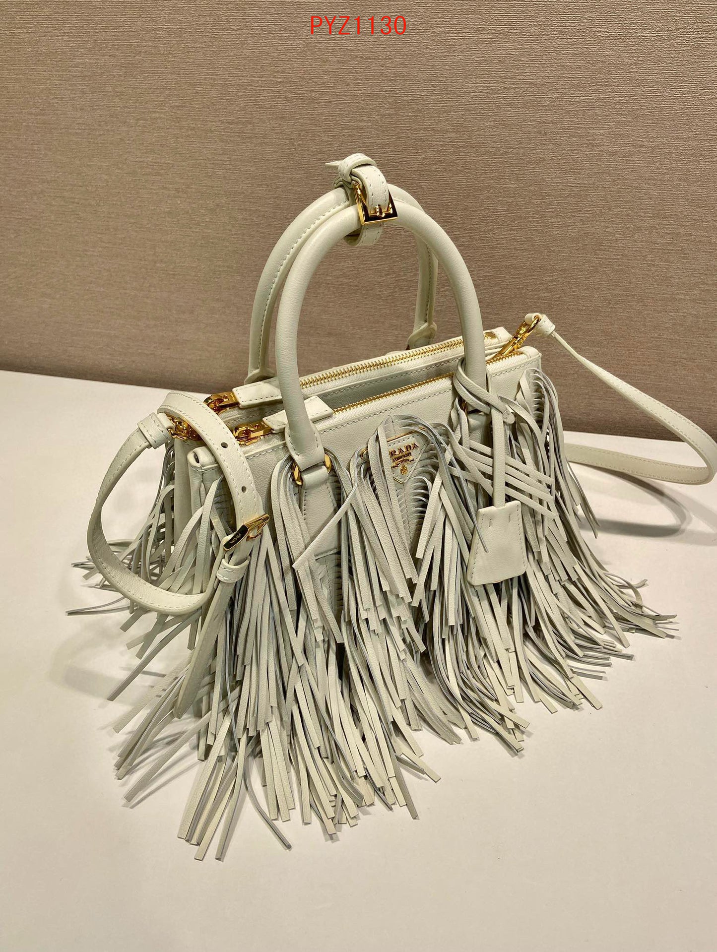 Prada Galleria small leather bag with fringe