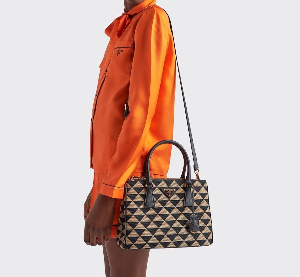 Prada Symbole Medium embroidered fabric bag