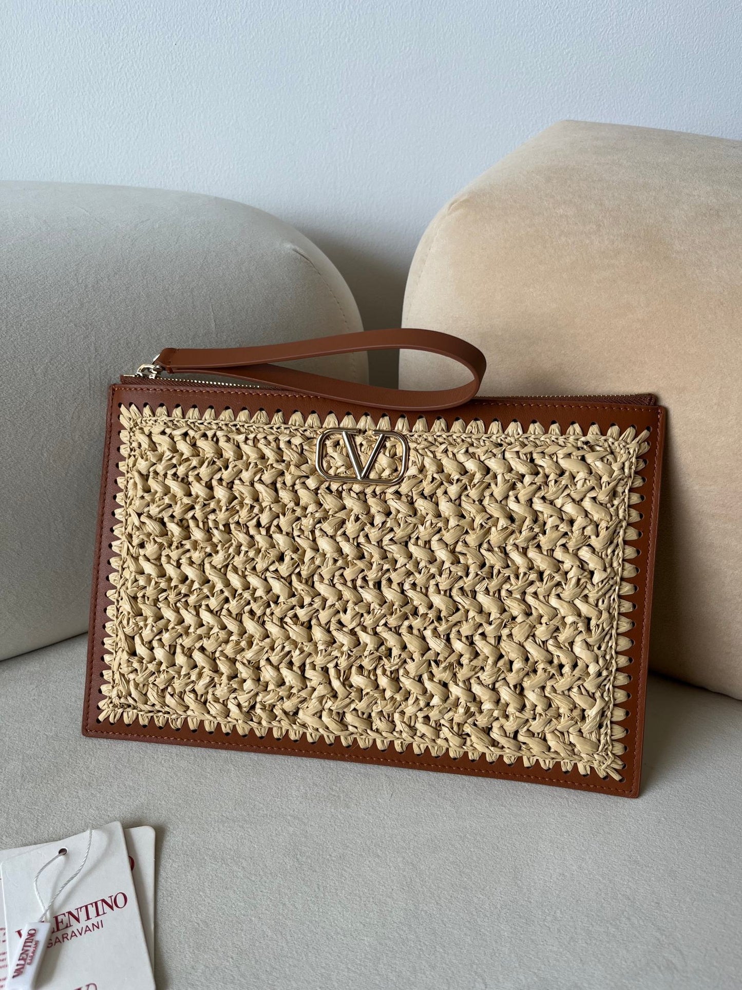 Valentino Garavani Straw Wristlet/ Clutch