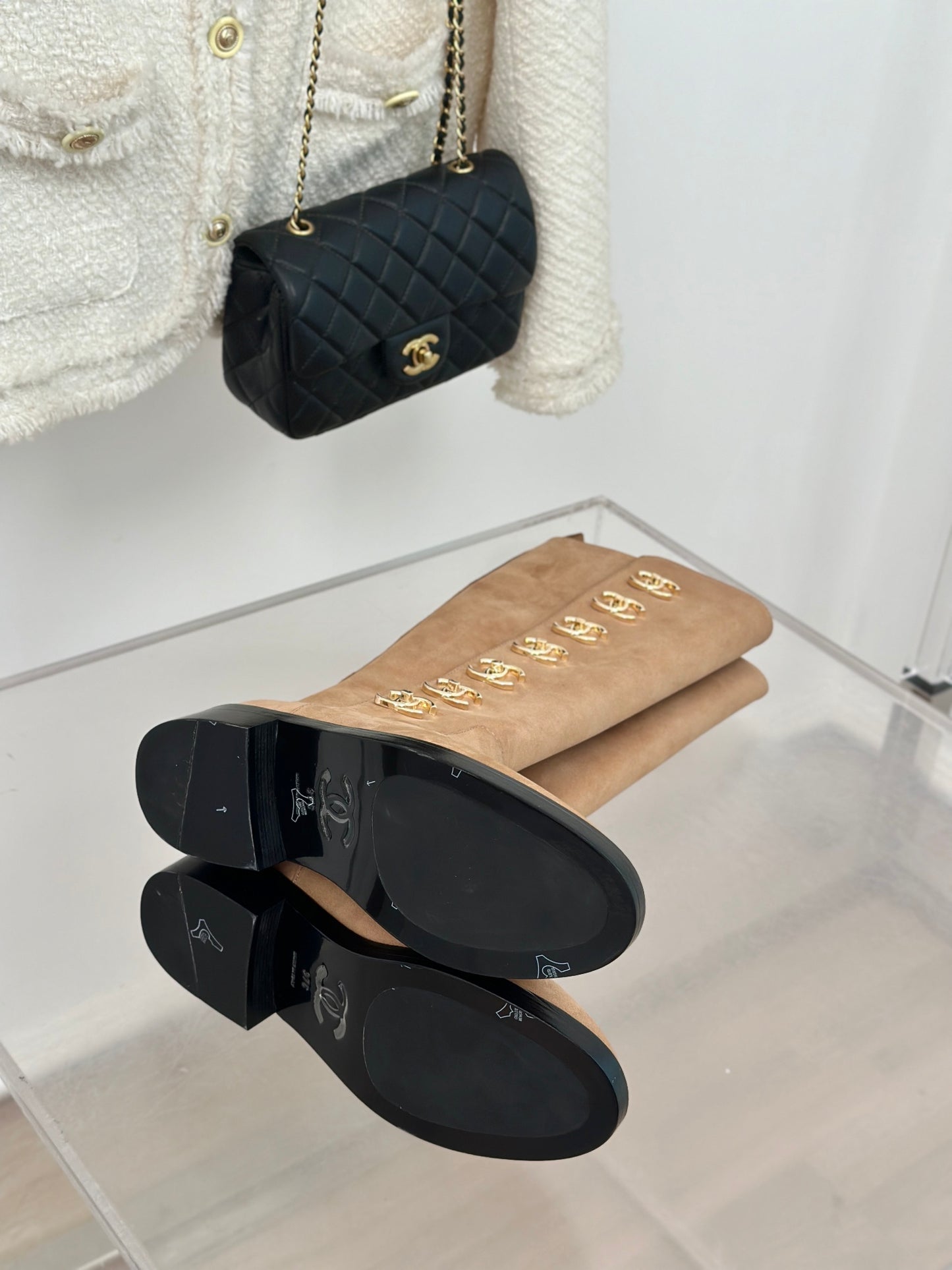 Chanel High Suede Boots