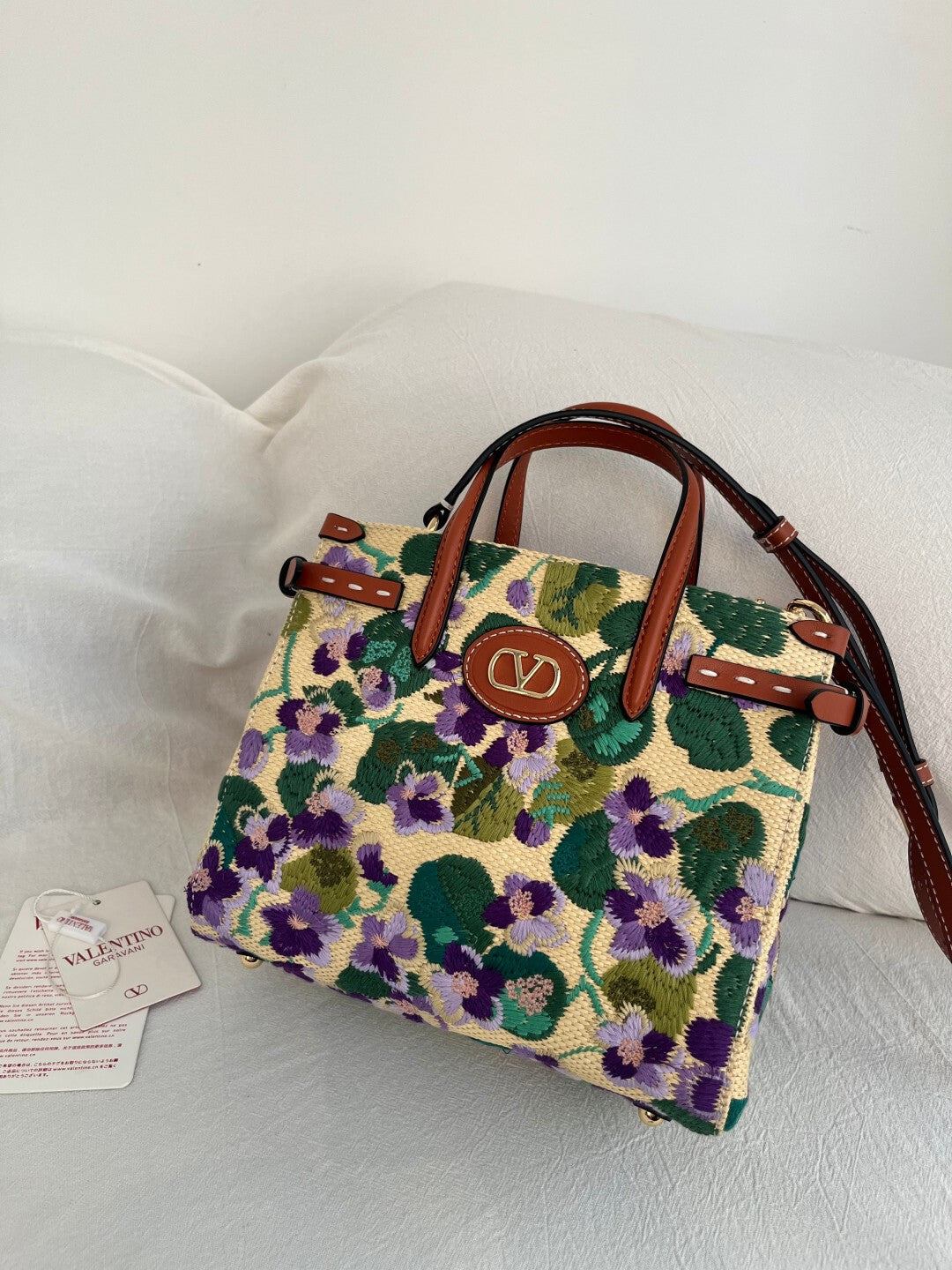 Valentino Canvas Shopping Tote Bag