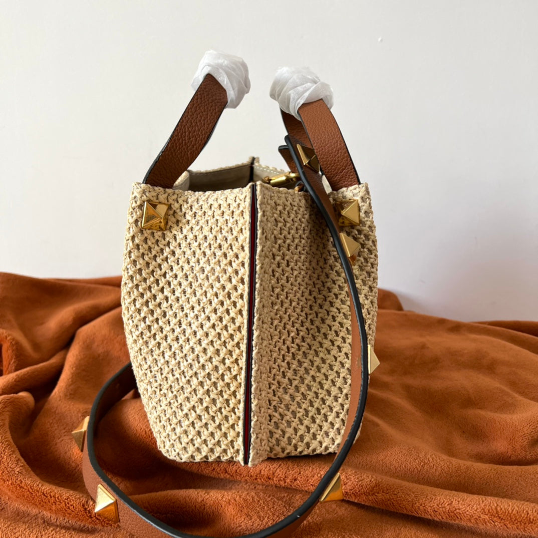 Valentino Summer woven tote bag