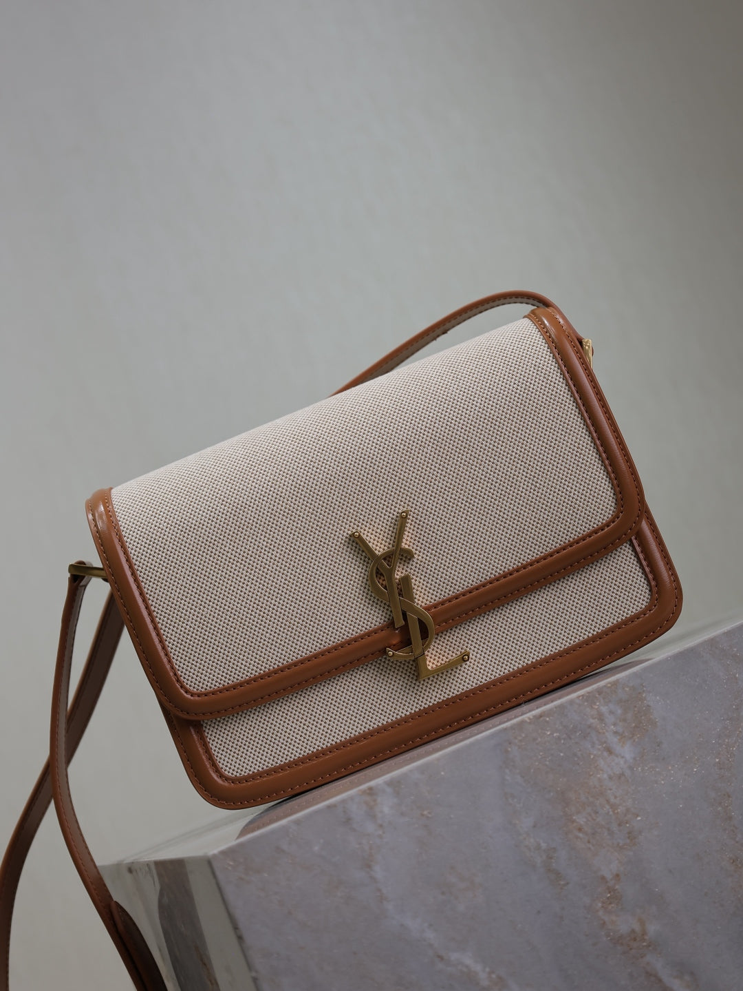YSL Solferino raffia/leather bag