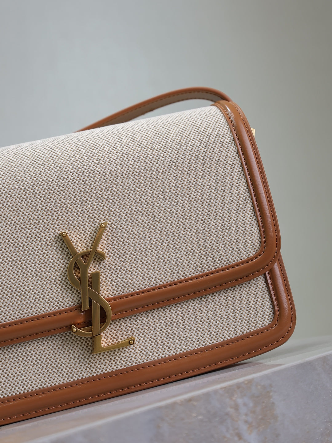 YSL Solferino raffia/leather bag