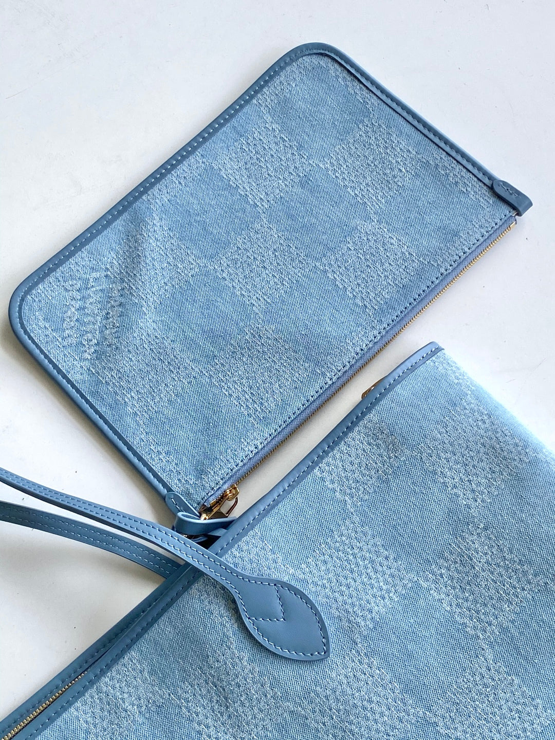 Louis Vuitton Nevereverfull Damier Denim 3D cotton canvas
