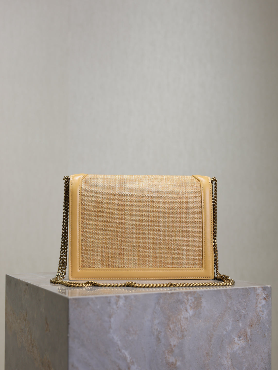 YSL Cassandre Mini raffia shoulder bag