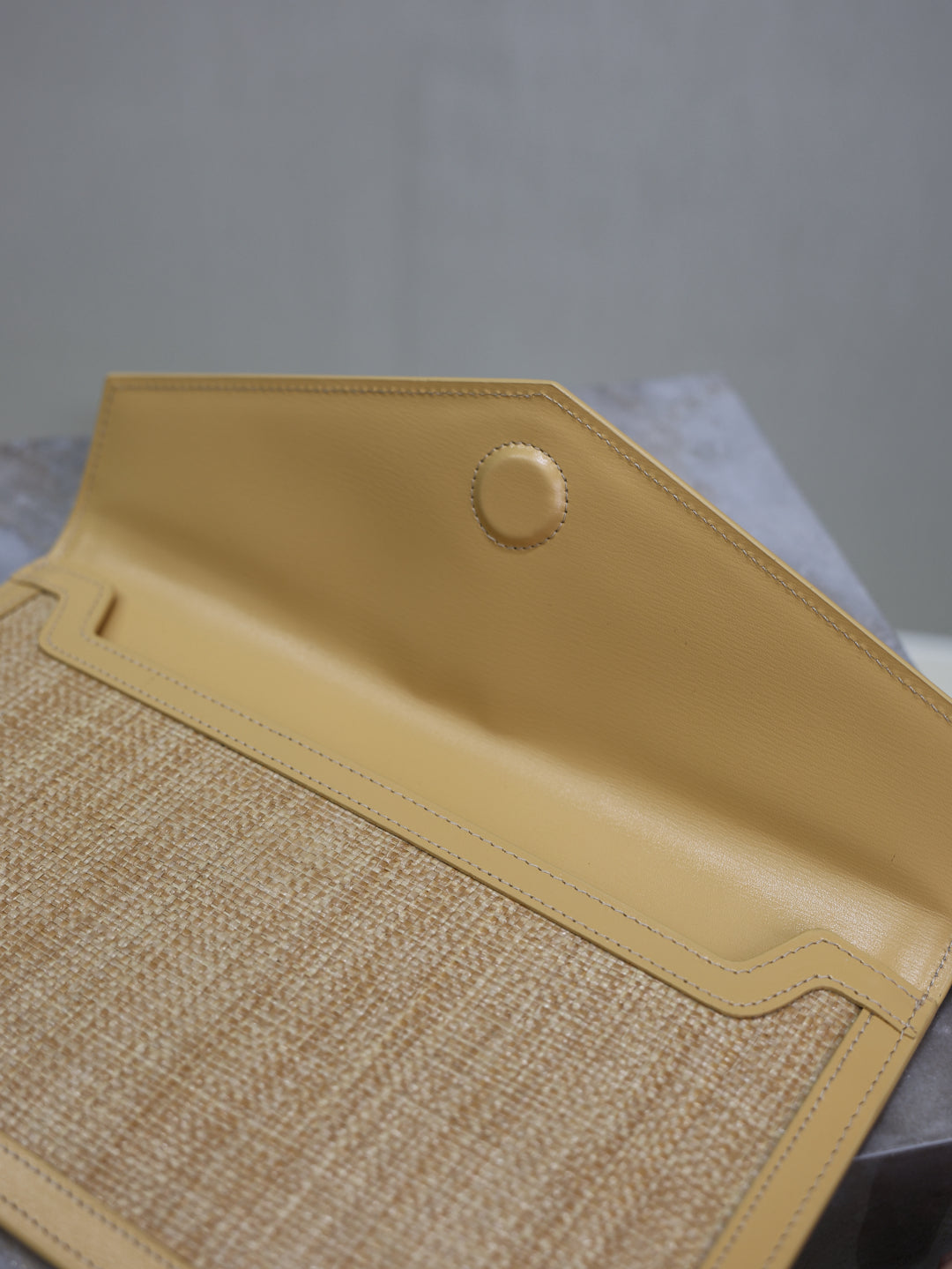 YSL UPTOWN pouch in micro raffia
