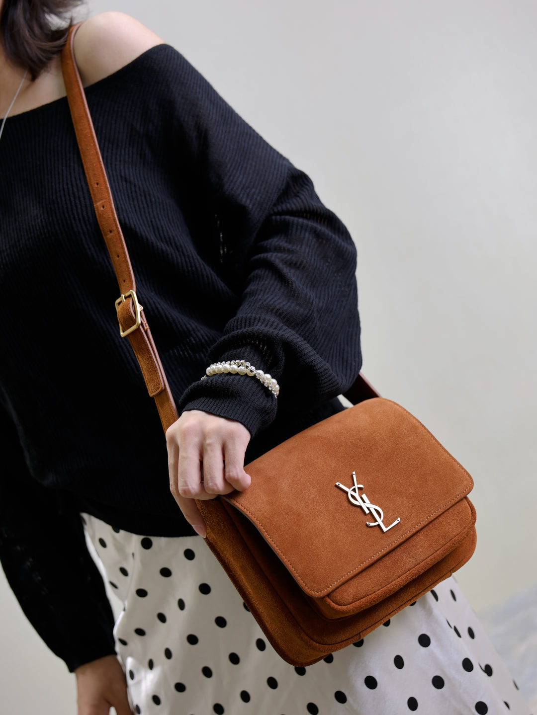 YSL Niki baby suede bag