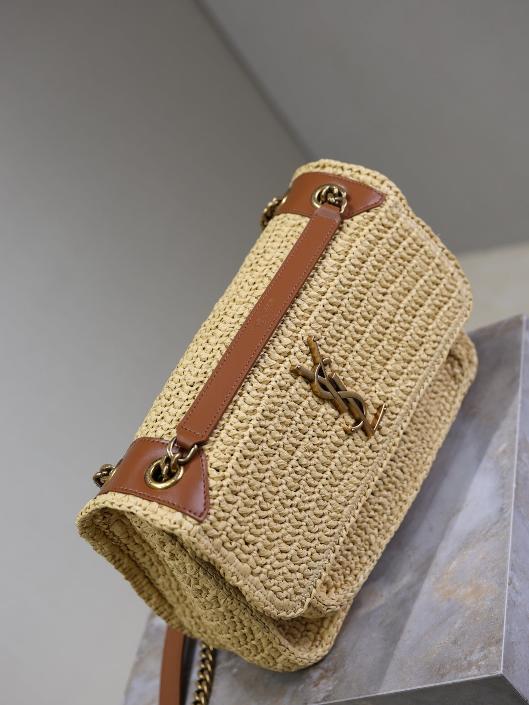 YSL Medim Niki Straw bag