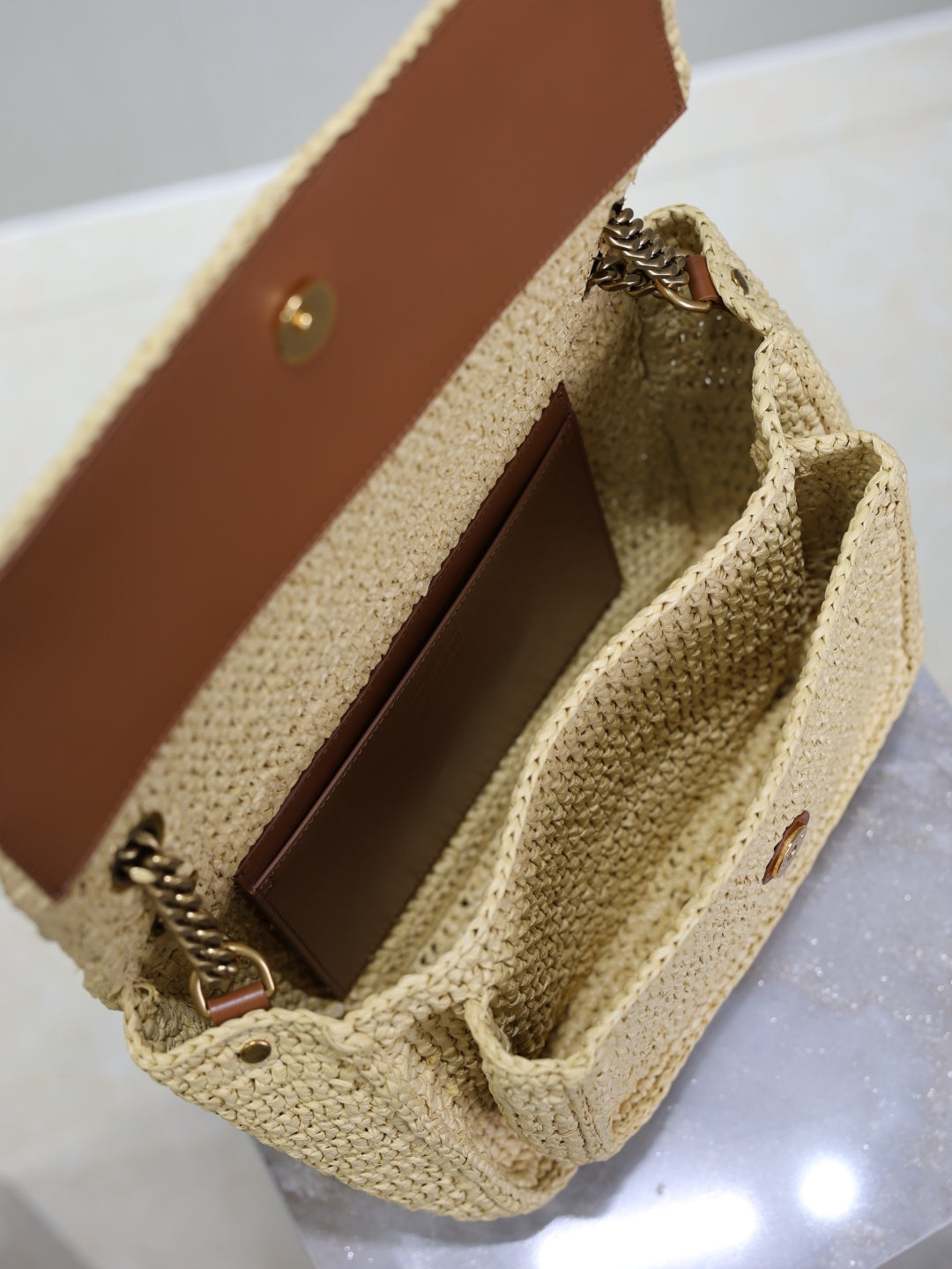 YSL Medim Niki Straw bag