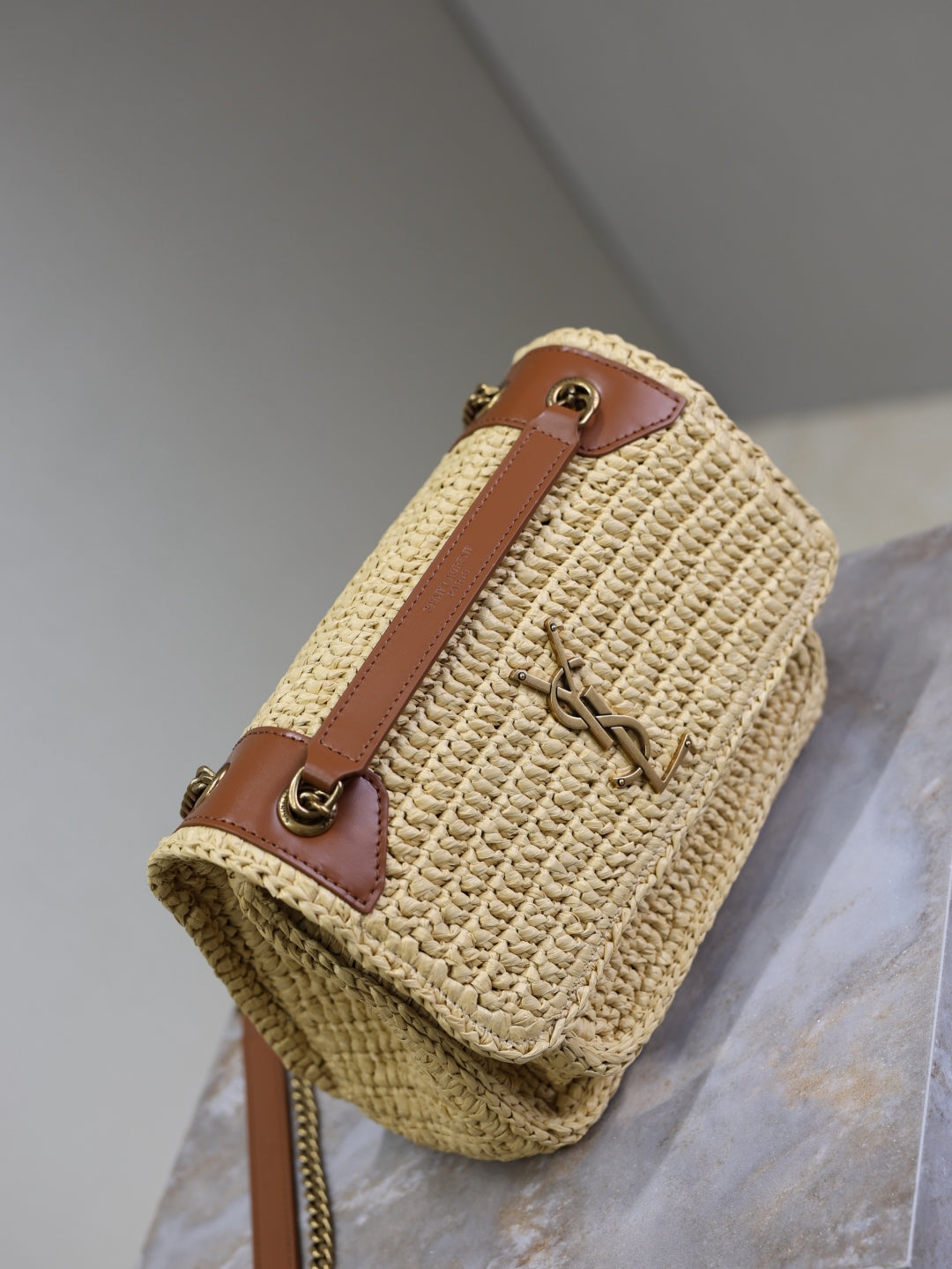 YSL Niki Small straw bag