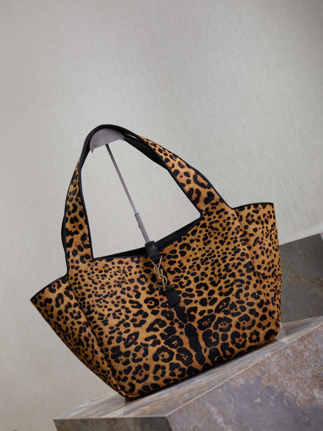 YSL Bea bag in leopard print