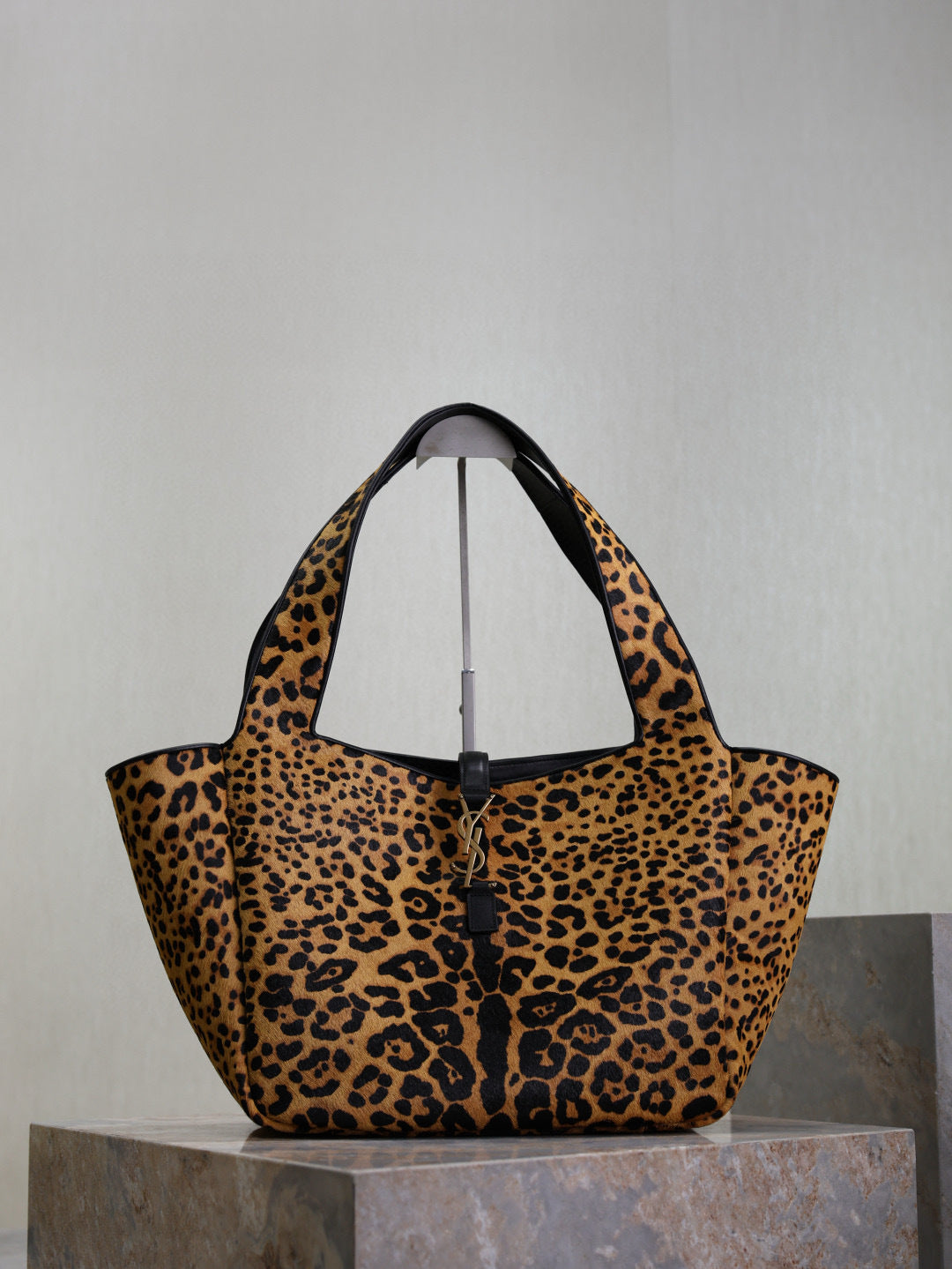 YSL Bea bag in leopard print