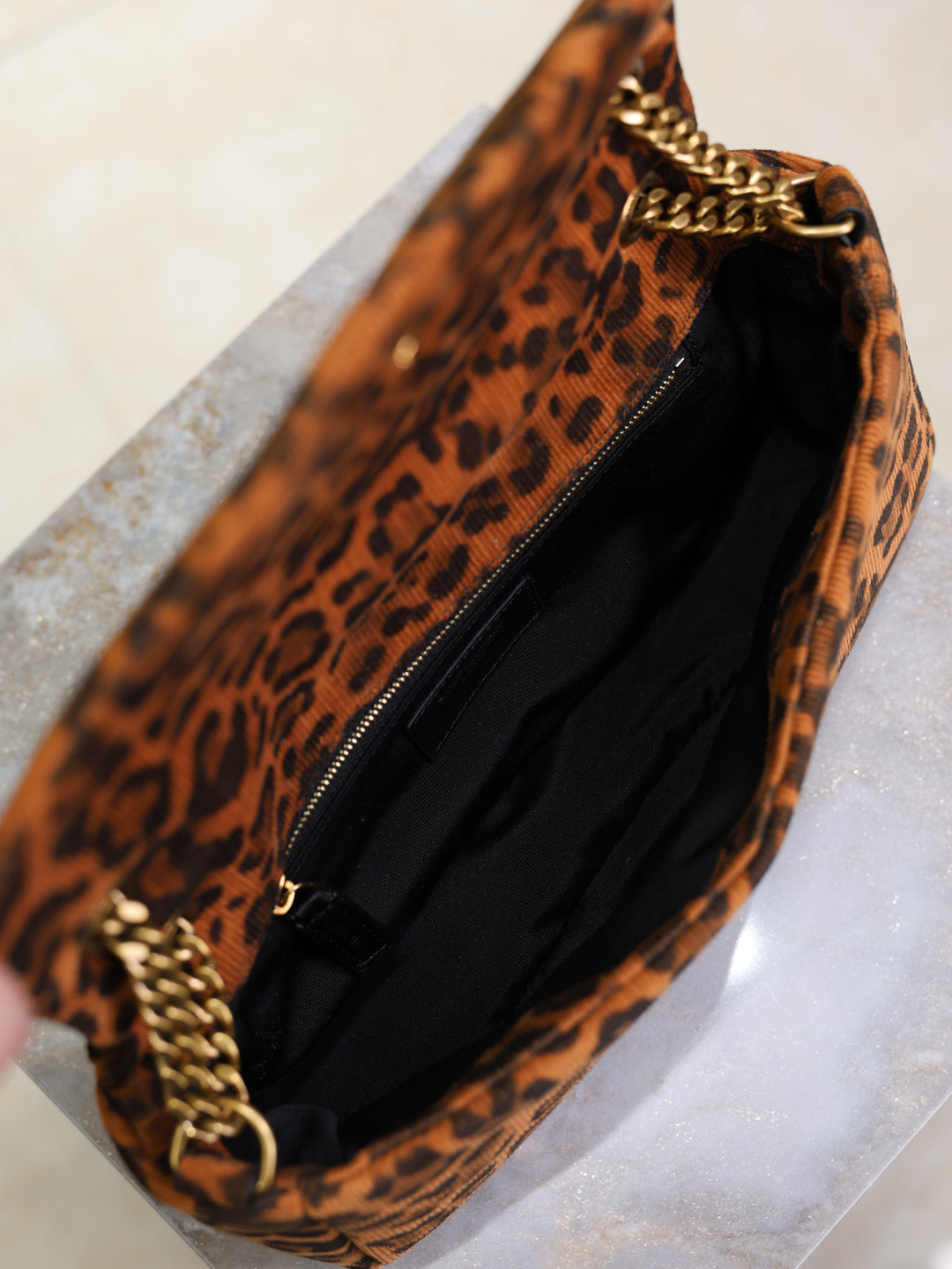 YSL Calypso in leopard print