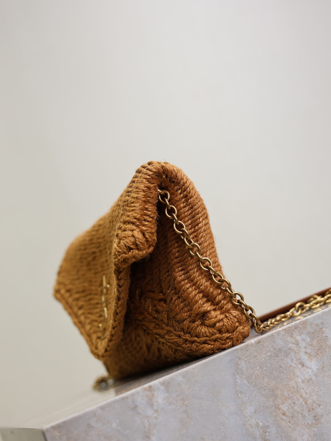 YSL Cassandre Chain pouch straw bag