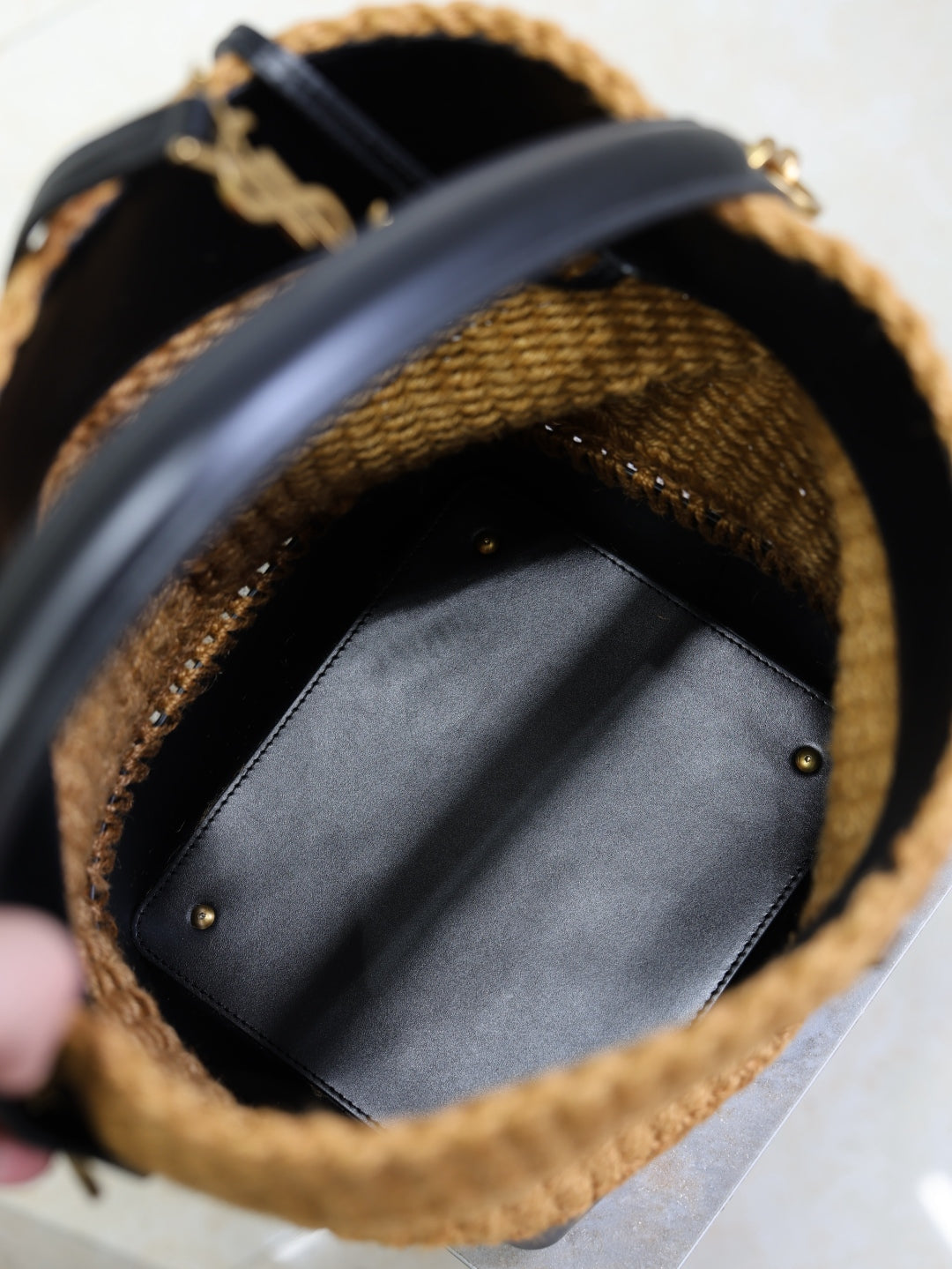 YSL Le 37 straw bag