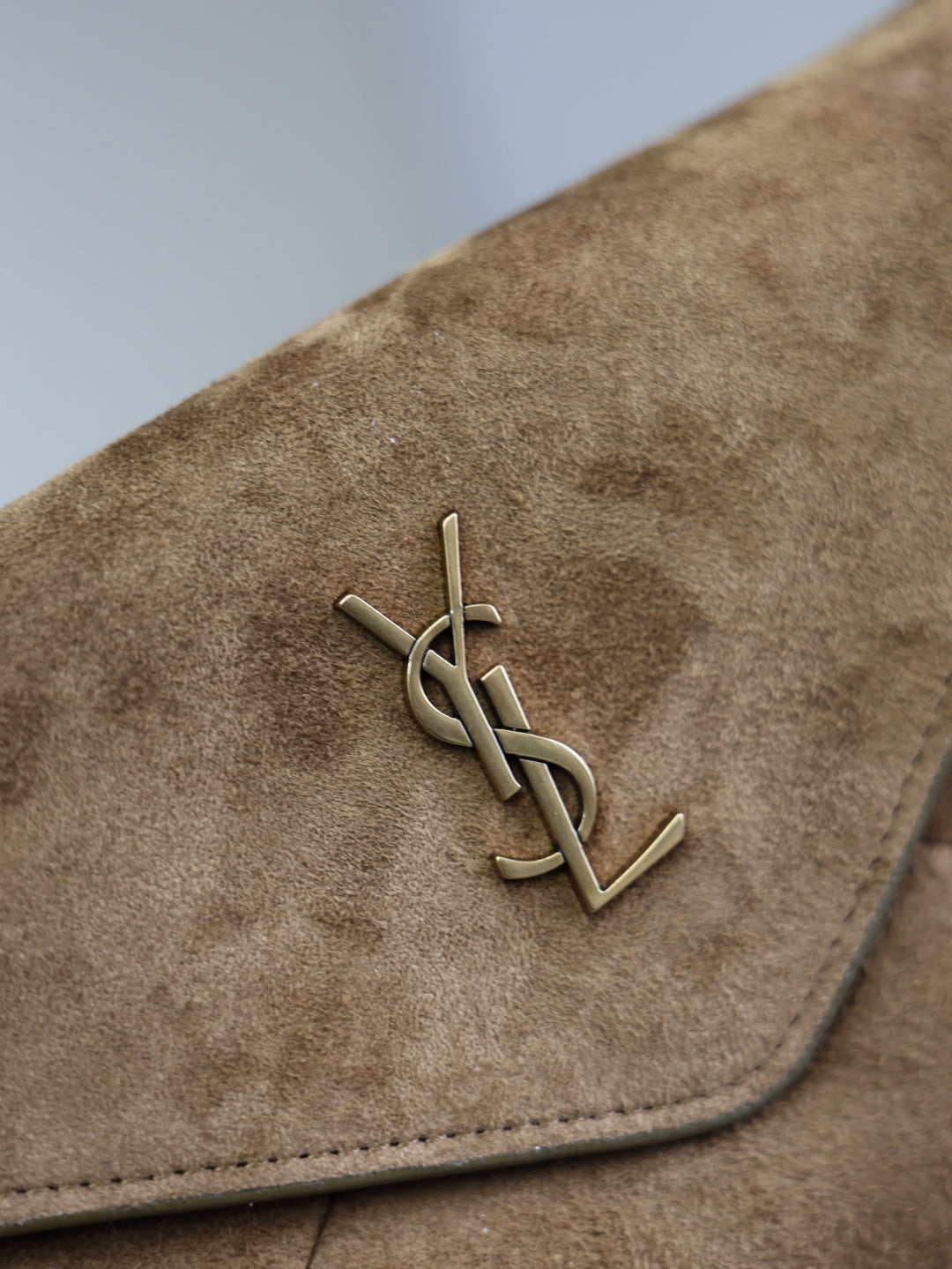YSL CASSANDRE Mini pouch on chain in suede
