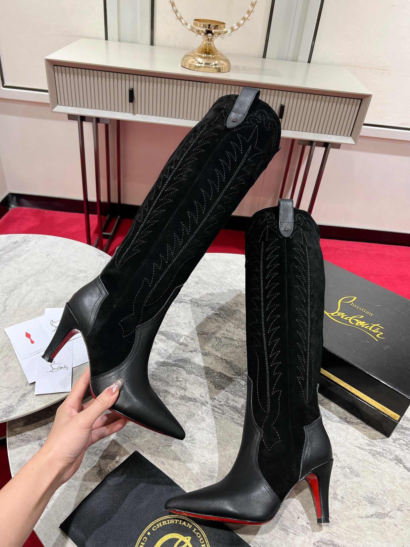 Christian Louboutin Heel High Suede Boots