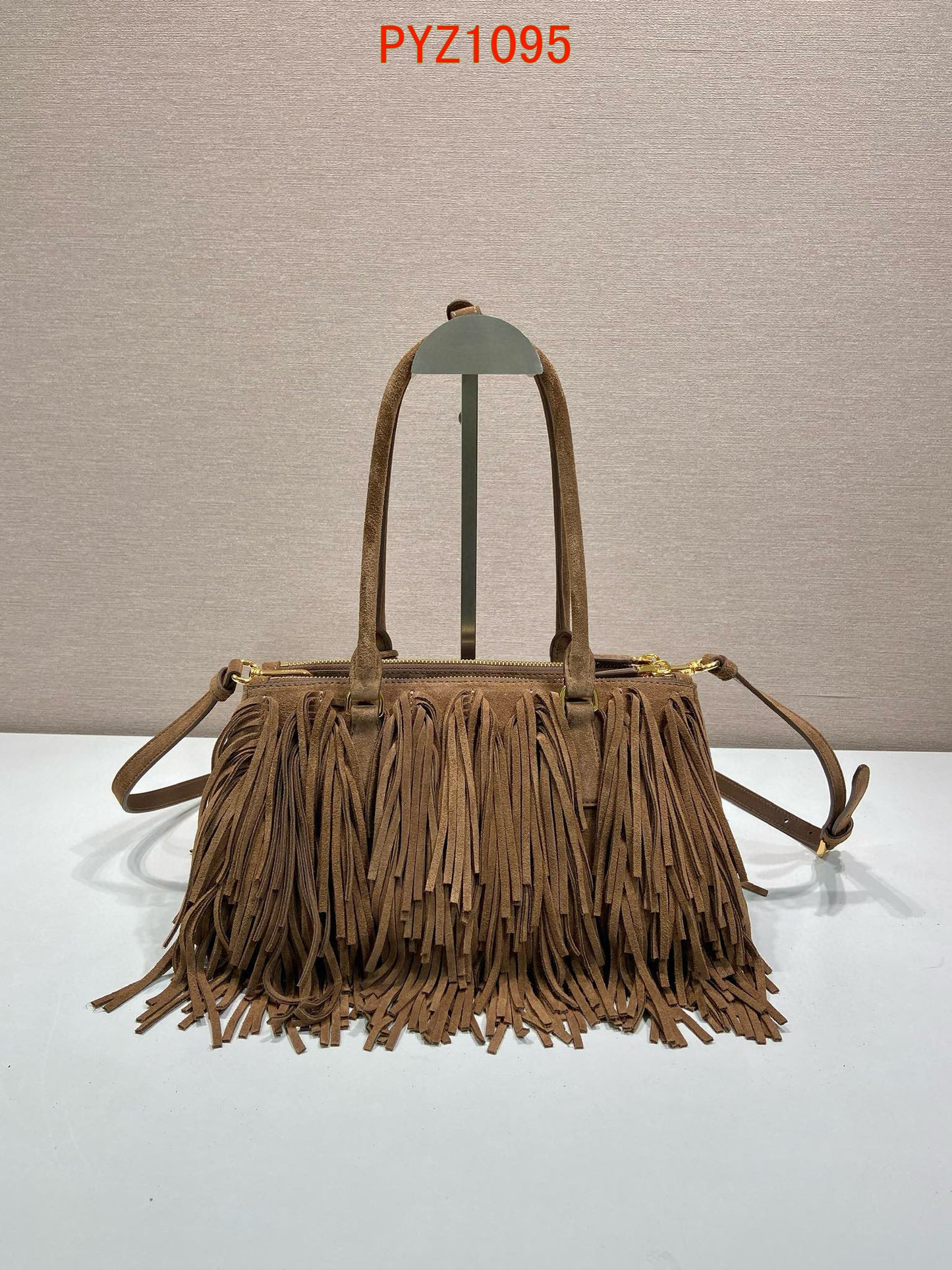 Prada Galleria medium suede bag with fringe