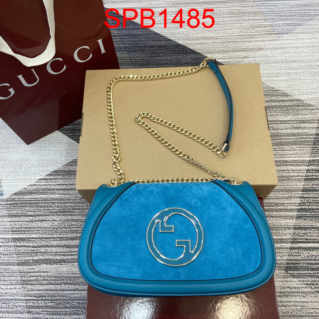 Gucci Blondie Small suede blue bag