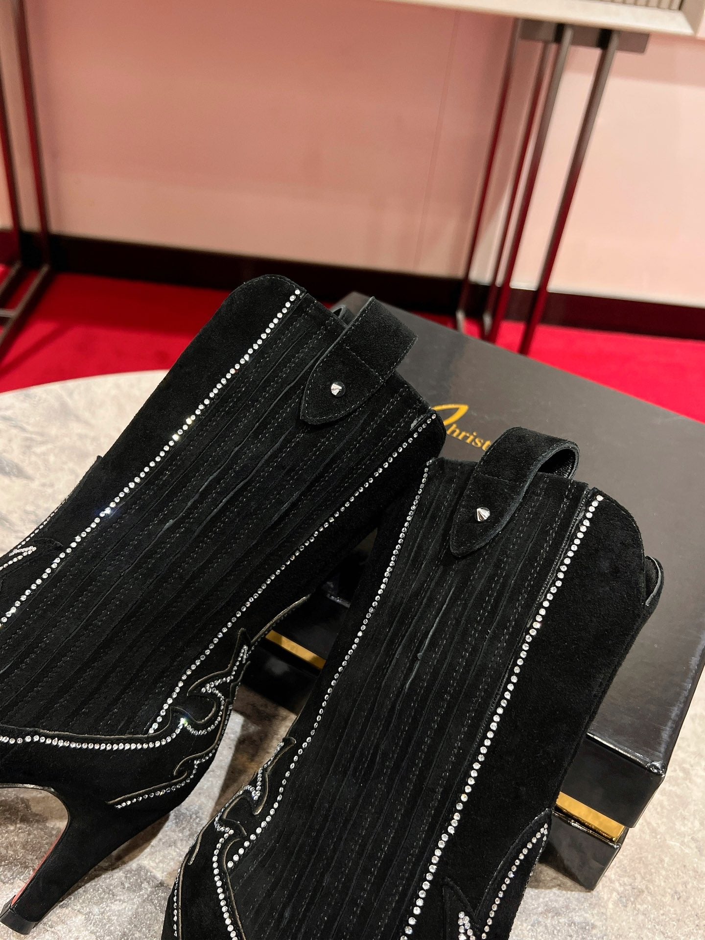 Christian Louboutin Heels Short Suede boots