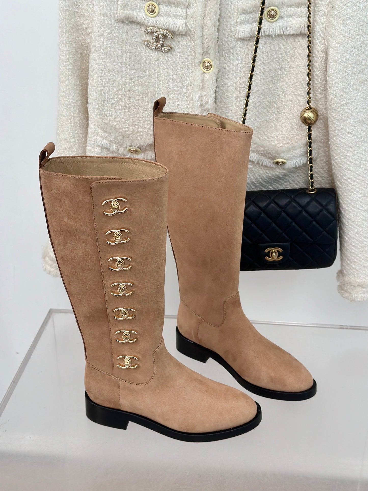 Chanel High Suede Boots