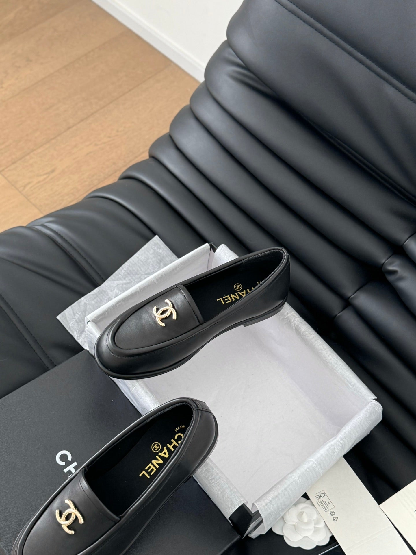 Chanel leather flats, loafers