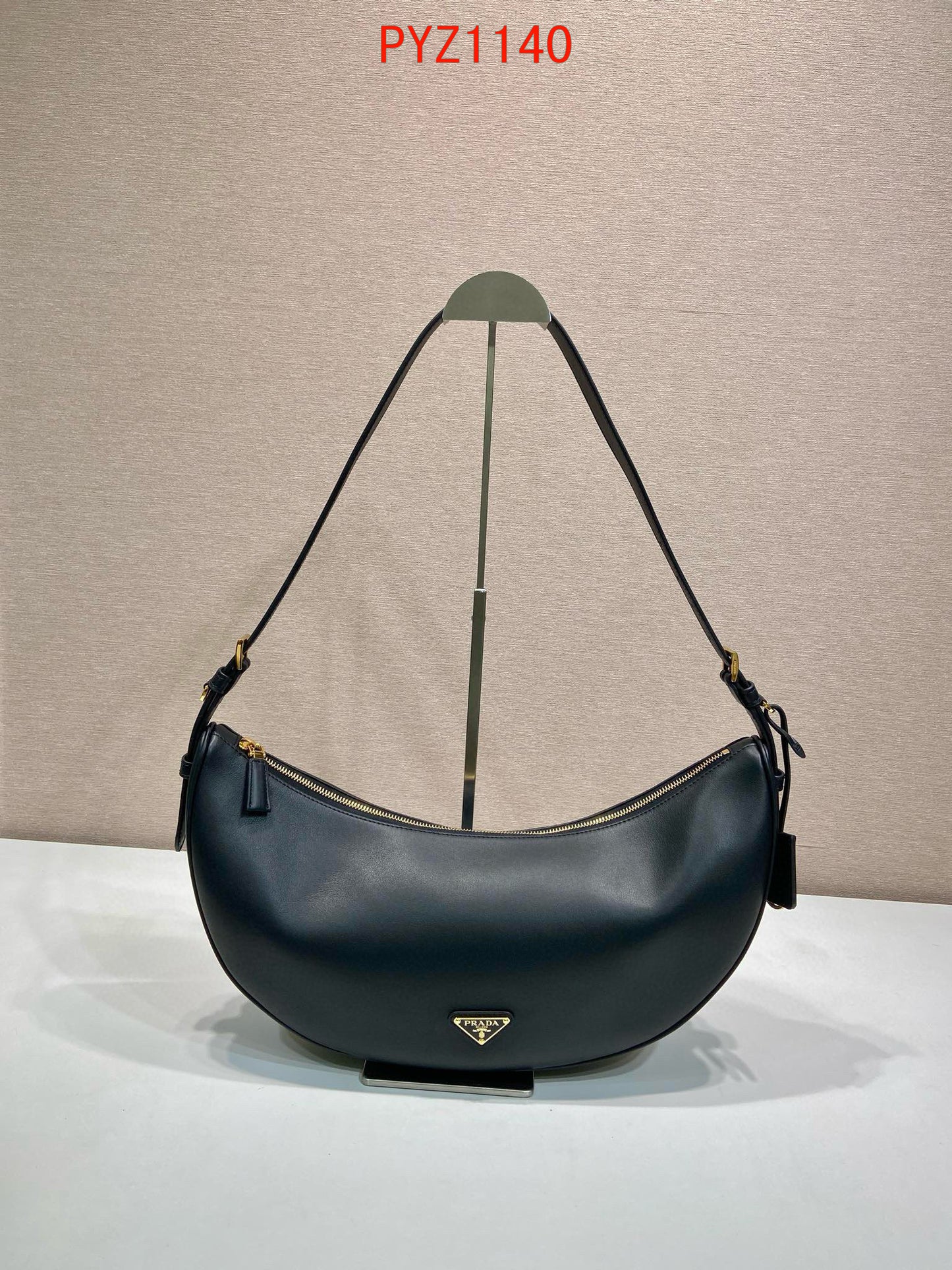 Prada Demi-lune large leather shoulder bag