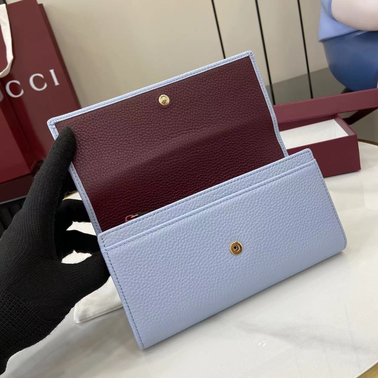 Gucci Bi-color GG Marmont continental wallet
