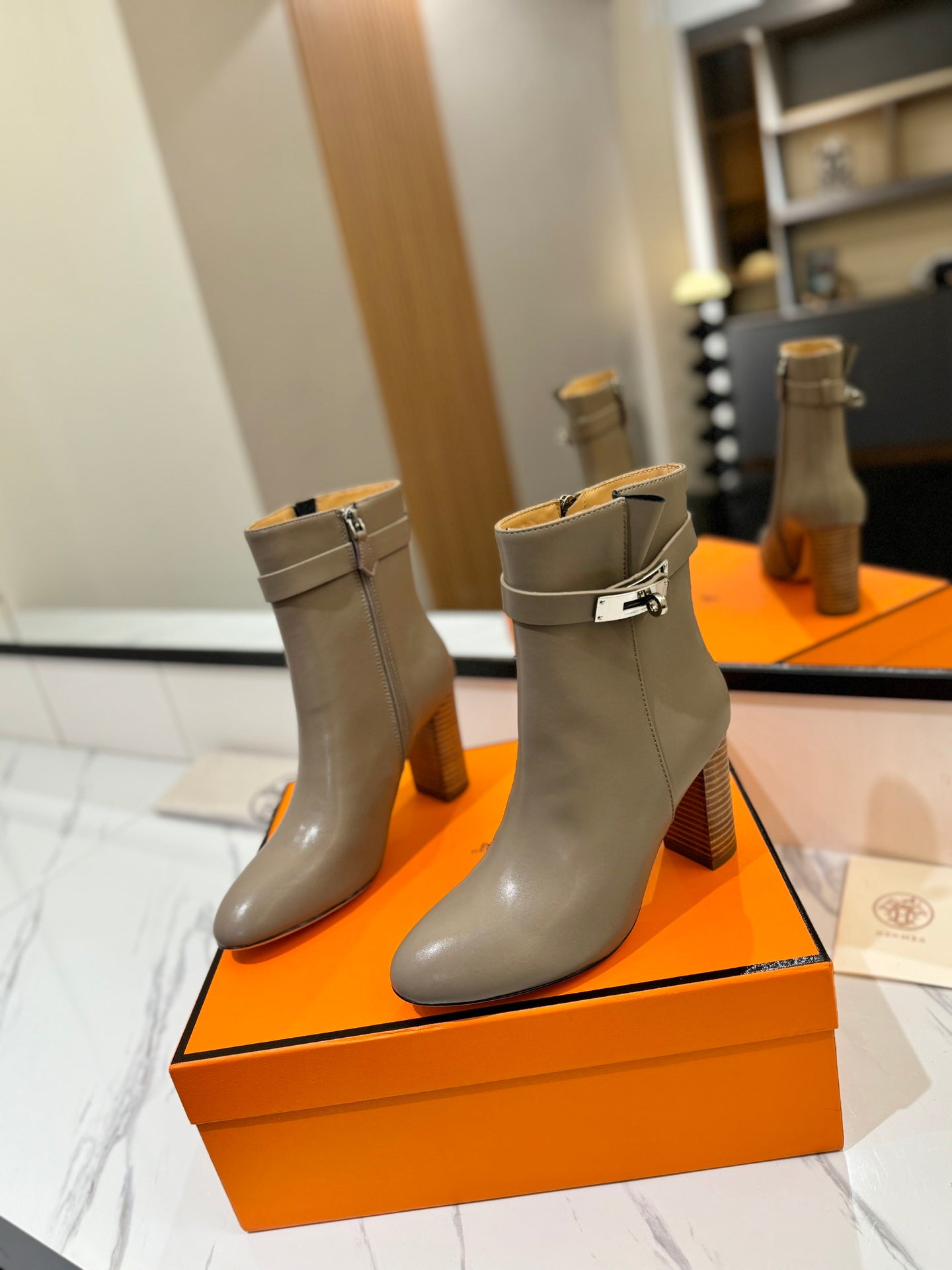 Hermes Ankle Heels Boots