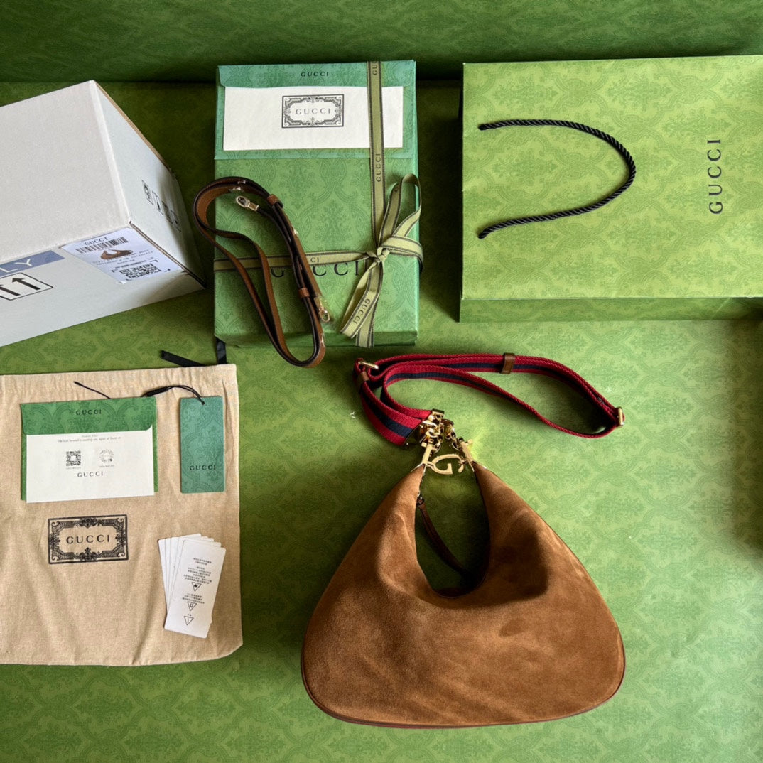 Gucci Attache Suede Small and Large Shoulder Bag