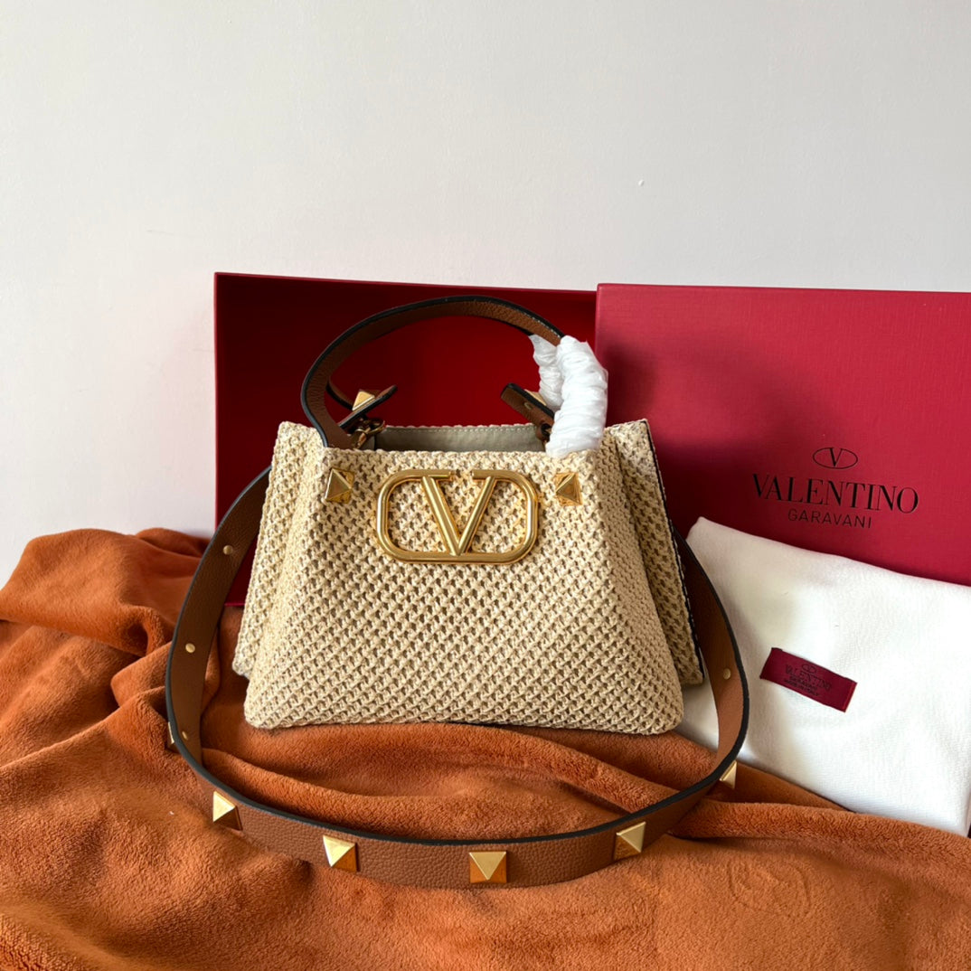 Valentino Summer woven tote bag