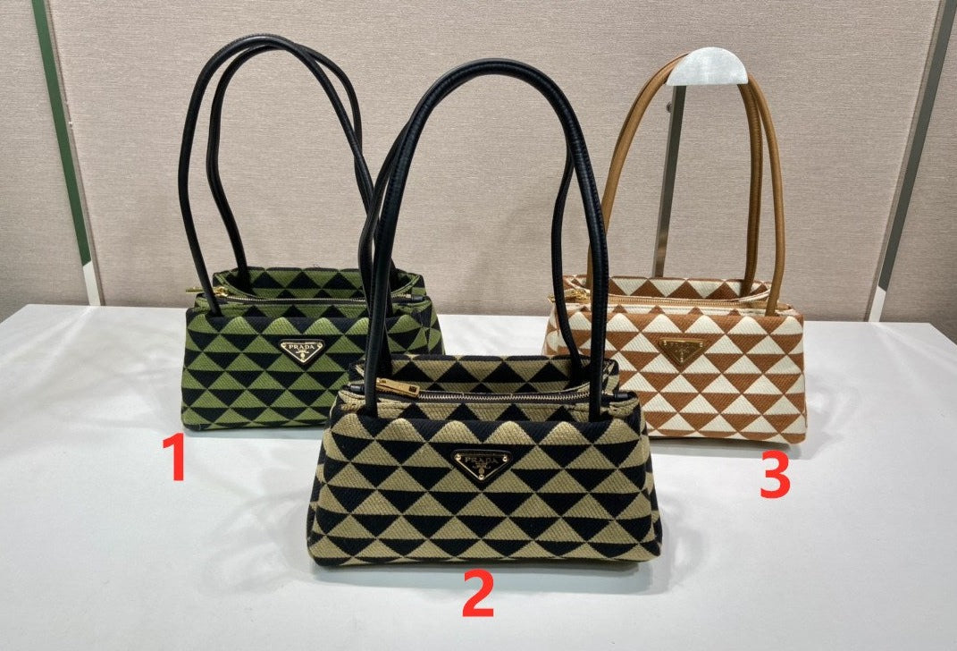 Prada Symbole Small embroidered fabric bag