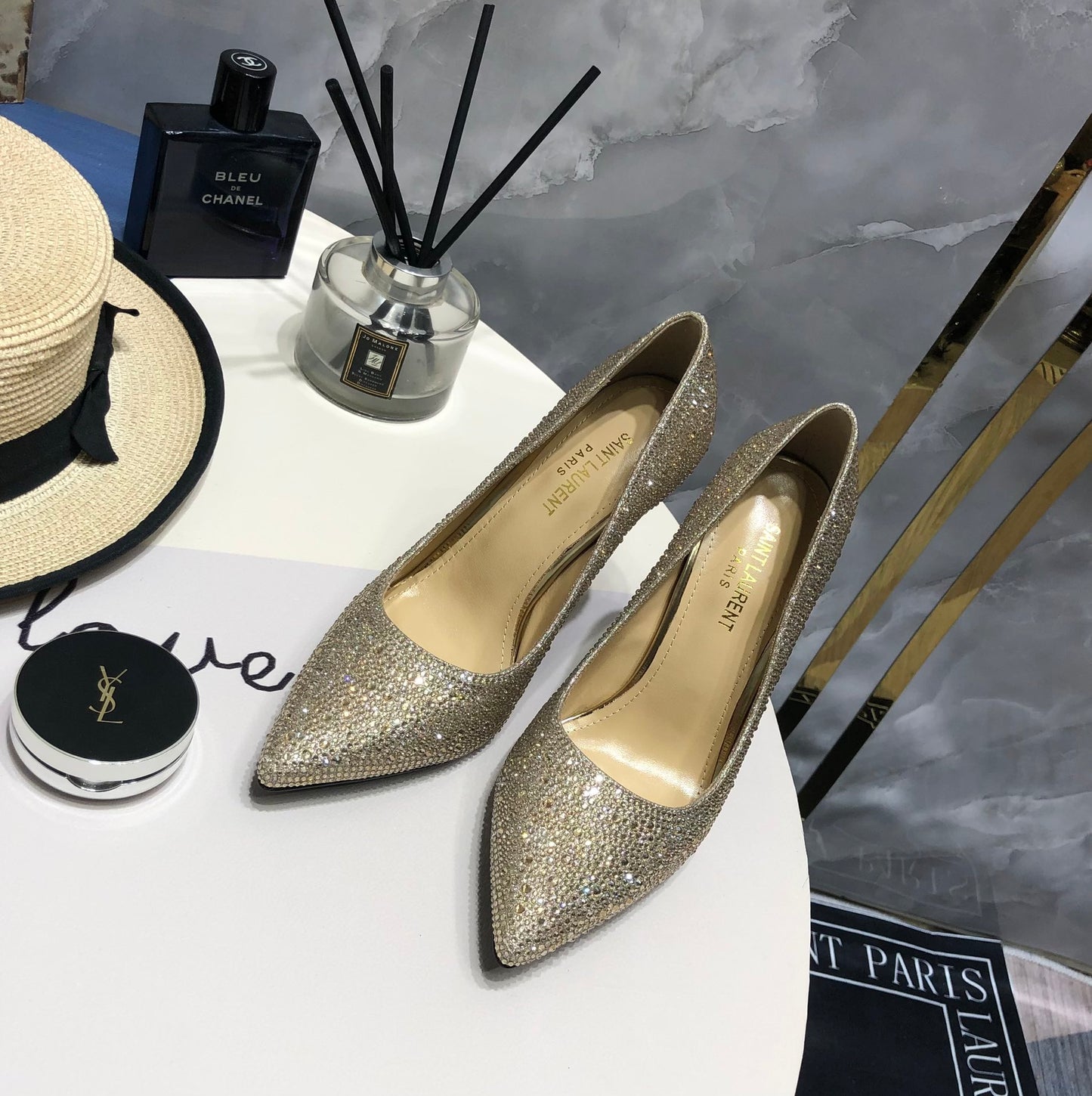 YSL Sparkle Heels