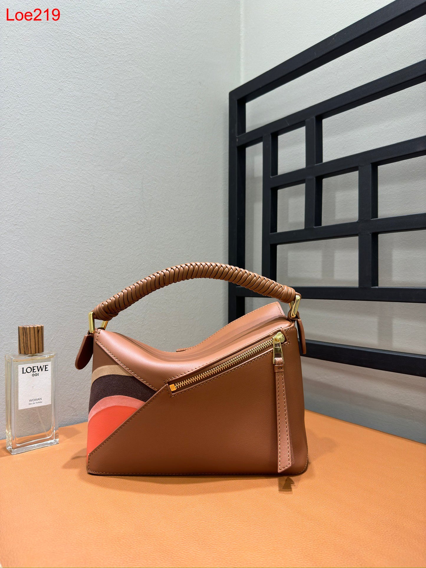 Loewe Puzzle braided-handle panelled tote bag