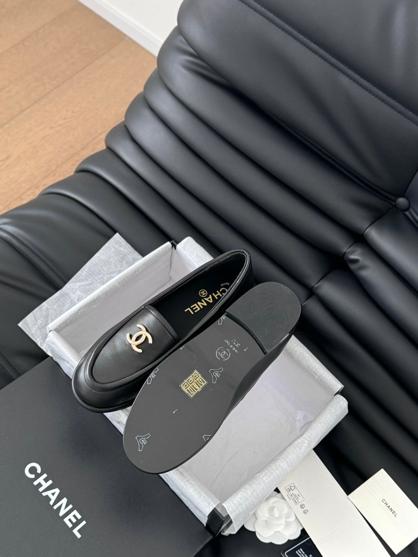 Chanel leather flats, loafers