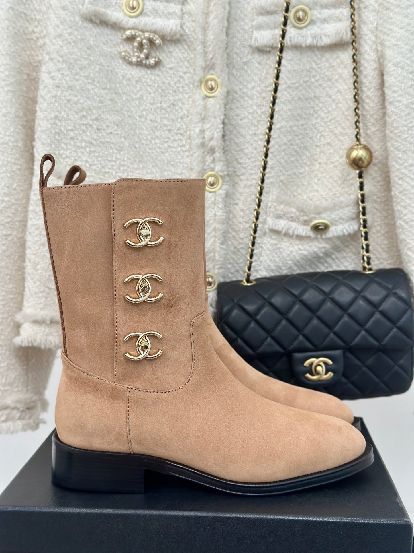Chanel Ankle Suede boots