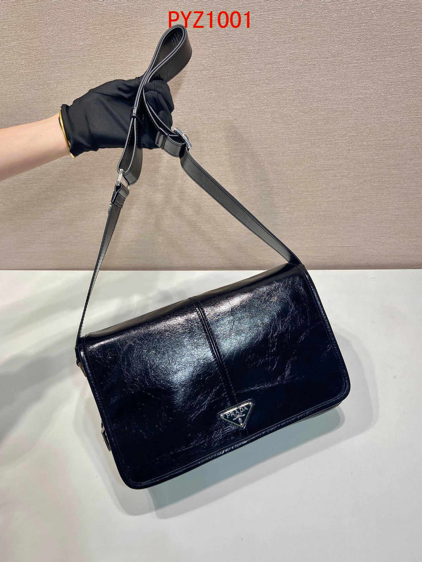 Prada Black leather shoulder bag