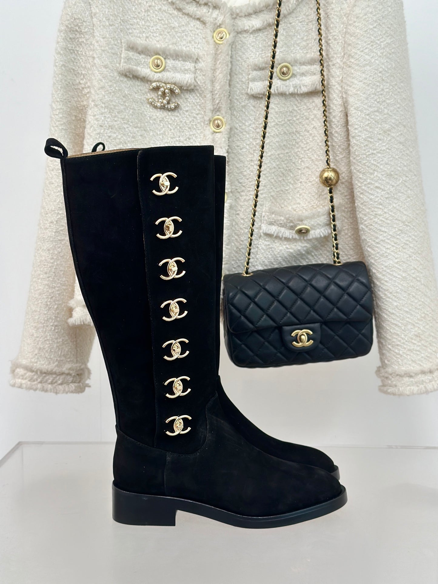 Chanel High Suede Boots