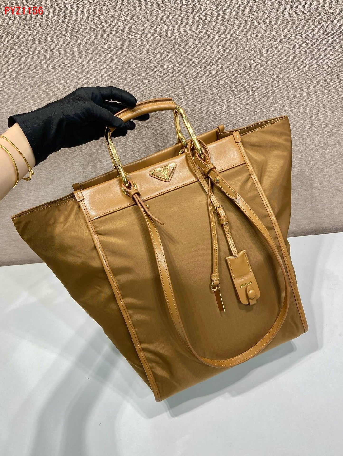 Prada Medium Re-Nylon and leather tote bag