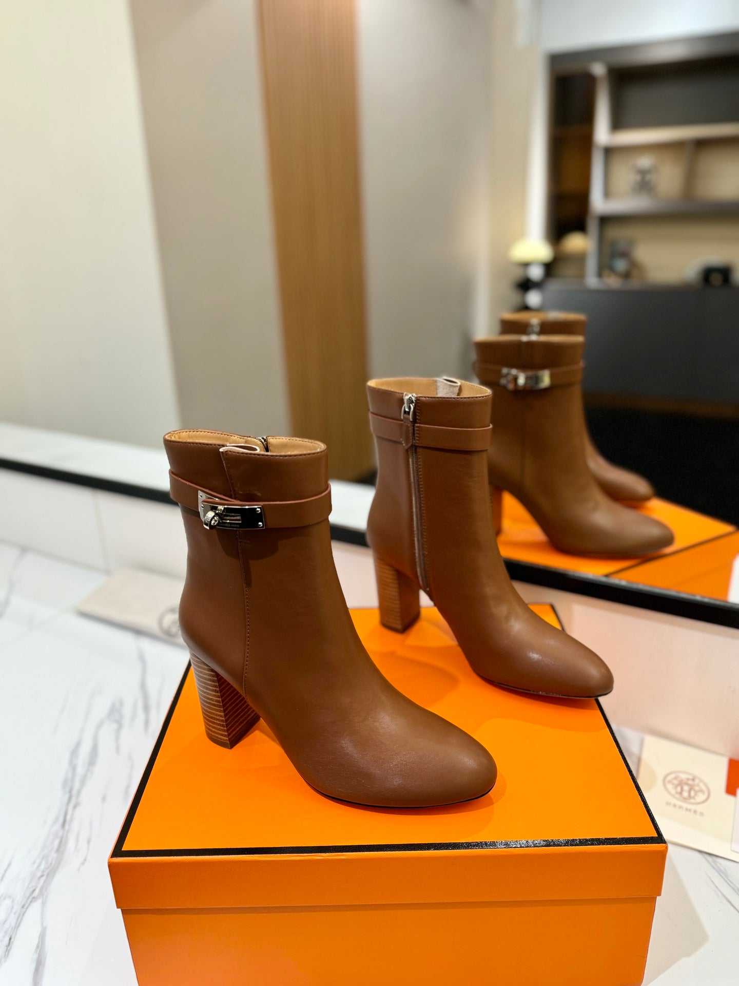 Hermes Ankle Heels Boots