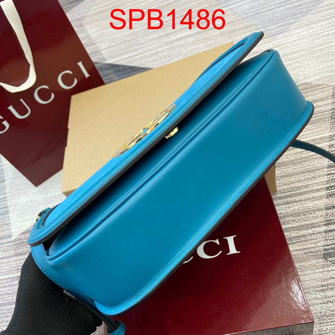 Gucci Blondie Medium Suede blue bag