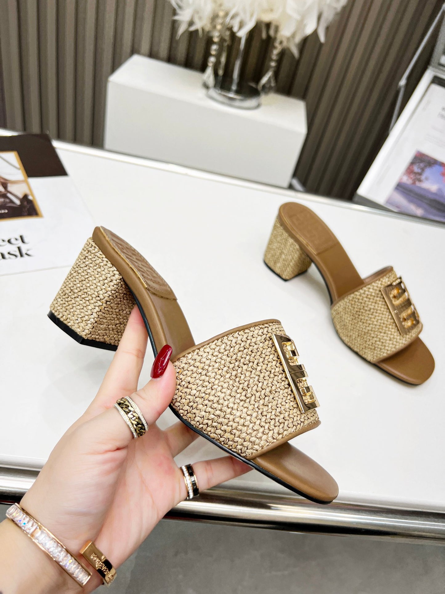 Givenchy straw Heels