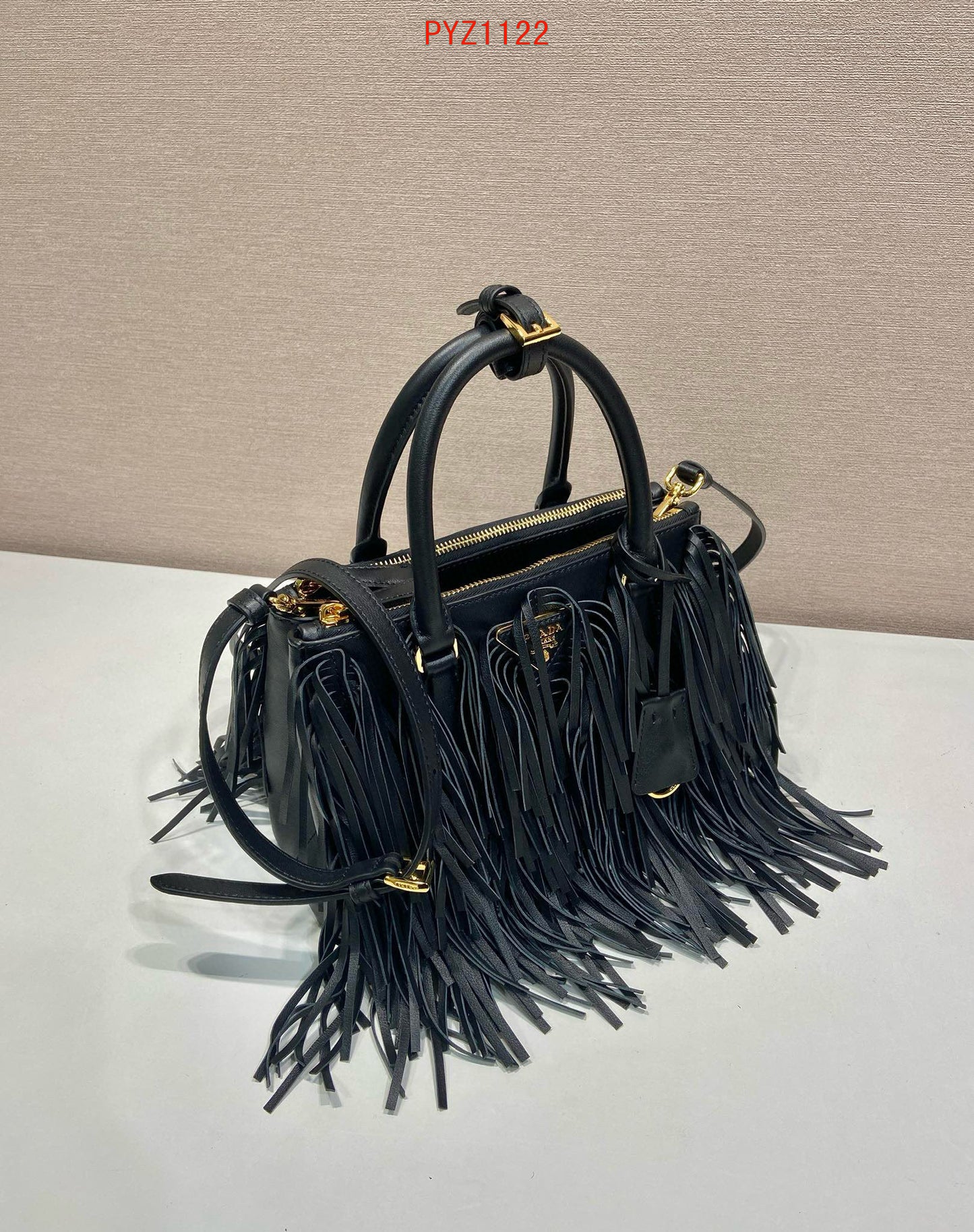 Prada Galleria small leather bag with fringe